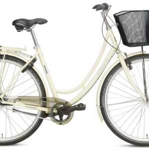 Helkama Saana kerma naisten polkupyörä sopii mainiosti leppoisaan kaupunkipyöräilyyn. kaalla Shimano Nexus 7- vaihteisella vaihteistolla, jolla taittuu matkat säällä kuin säällä. Saana pyörässä on luotettava V-jarru, sekä turvallinen jalkajarru.